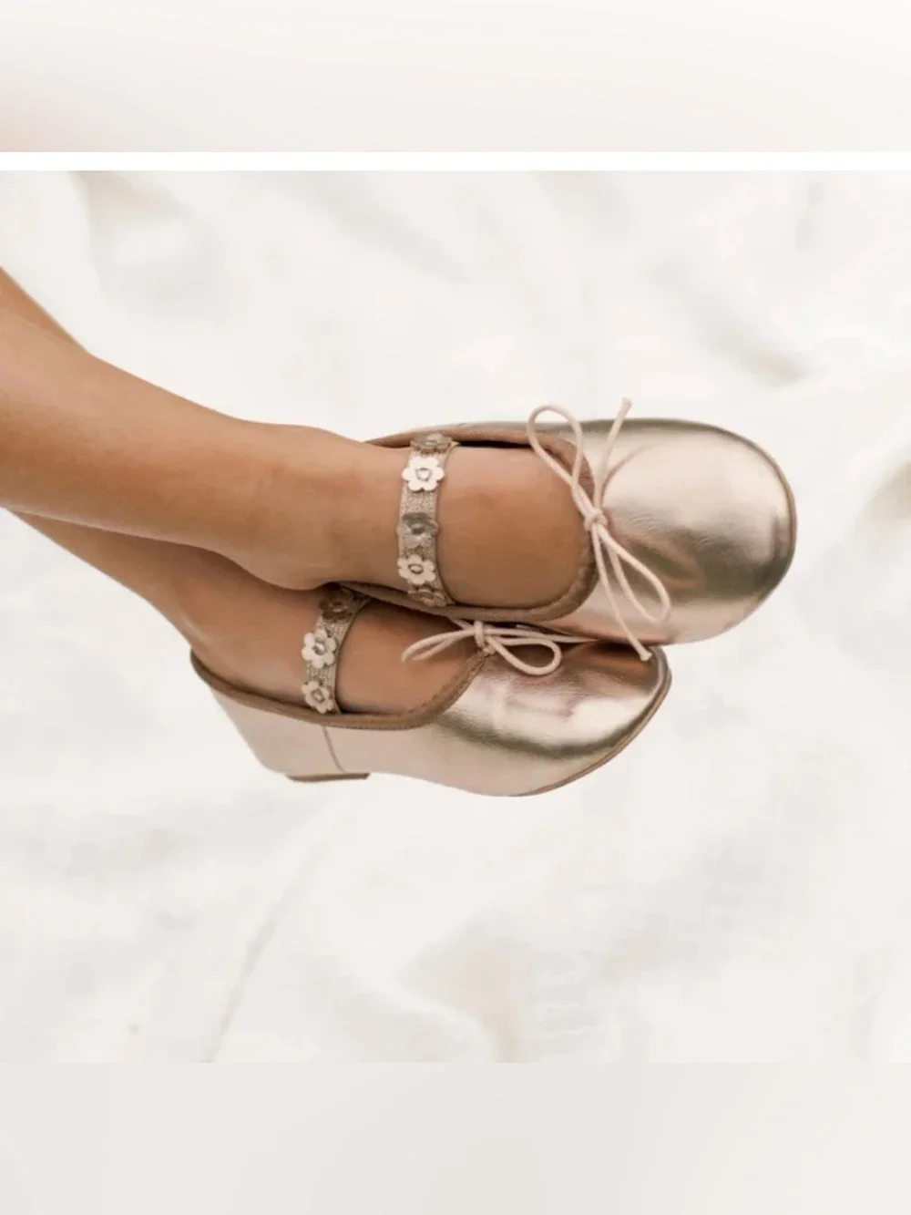Noralee Kids Mocha Metallic Ballet Flats Dress Shoes Bow Formal Holiday Size 12
